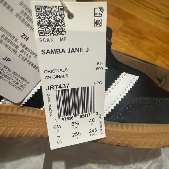 Adidas Samba Black White Velcro Women’s Size 8 Sneakers Mary Jane Shoes - Picture 11 of 12